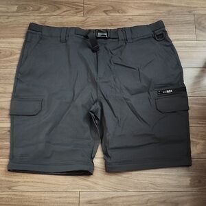 Men's Black Grey Cargo Shorts